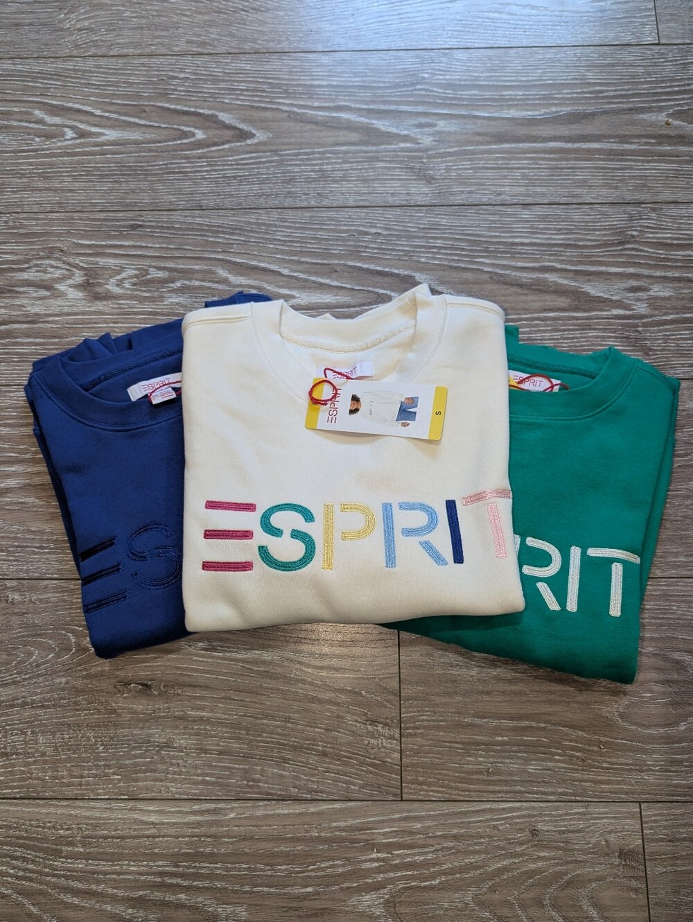 Set Of 3 Esprit Sweatshirts Cotton/ Fleece Viral Retro 80's Size S